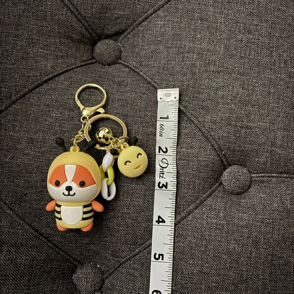 Corgi Bee-Themed Small Pet Keychain